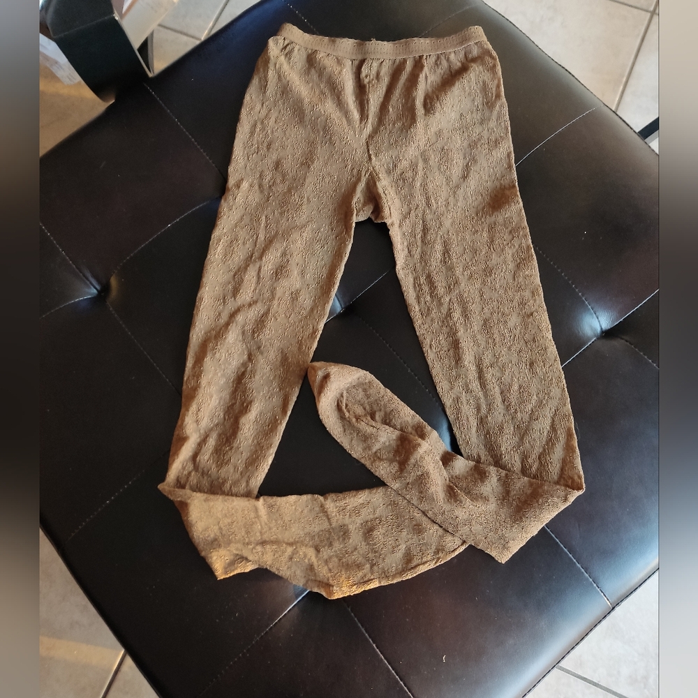 New FBS Brown Textured Pantyhose Size II